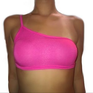Pink One Shoulder Crop